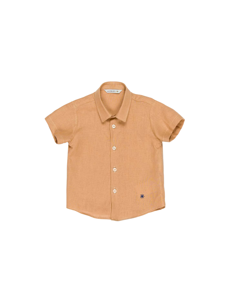 Camicia Manuel Ritz beige con logo ricamato MR3097 CAMM Manuel Ritz 