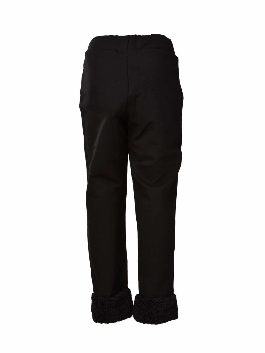 Pantalone nero con pelliccia F0087 NE kontatto 