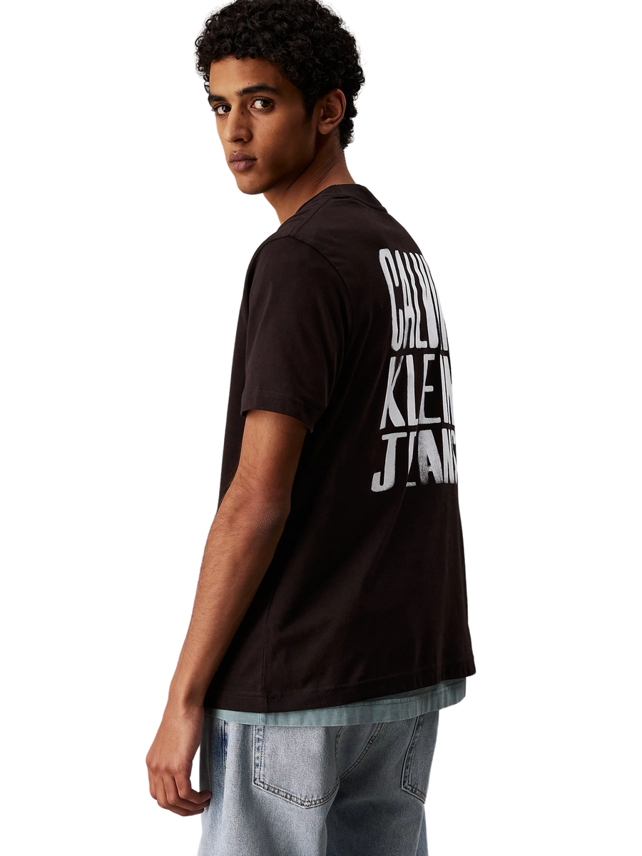 T-Shirt Calvin Klein nera con logo sul retro J30J327523 BEH Calvin Klein 