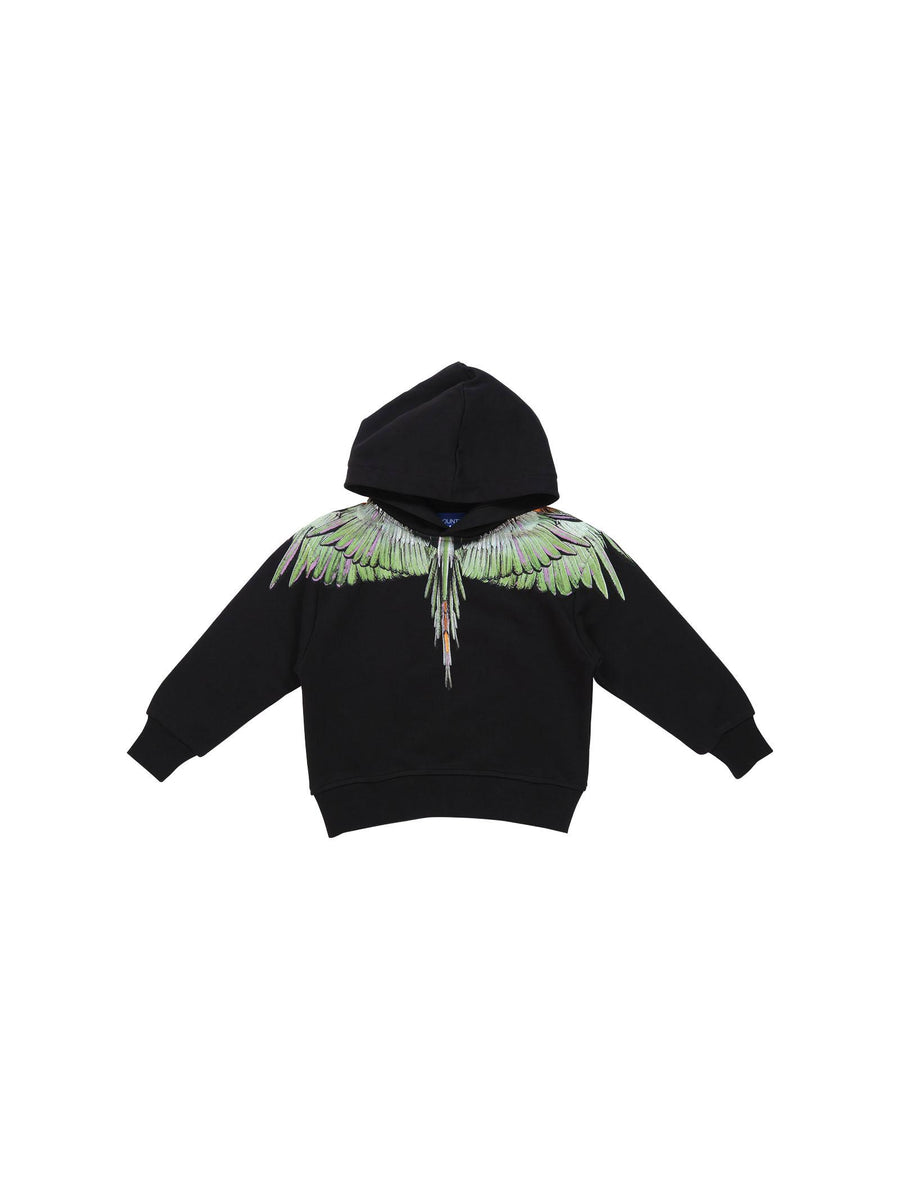 Felpa con cappuccio County of Milan nera con stampa ali BHS060 110 County of Milan 