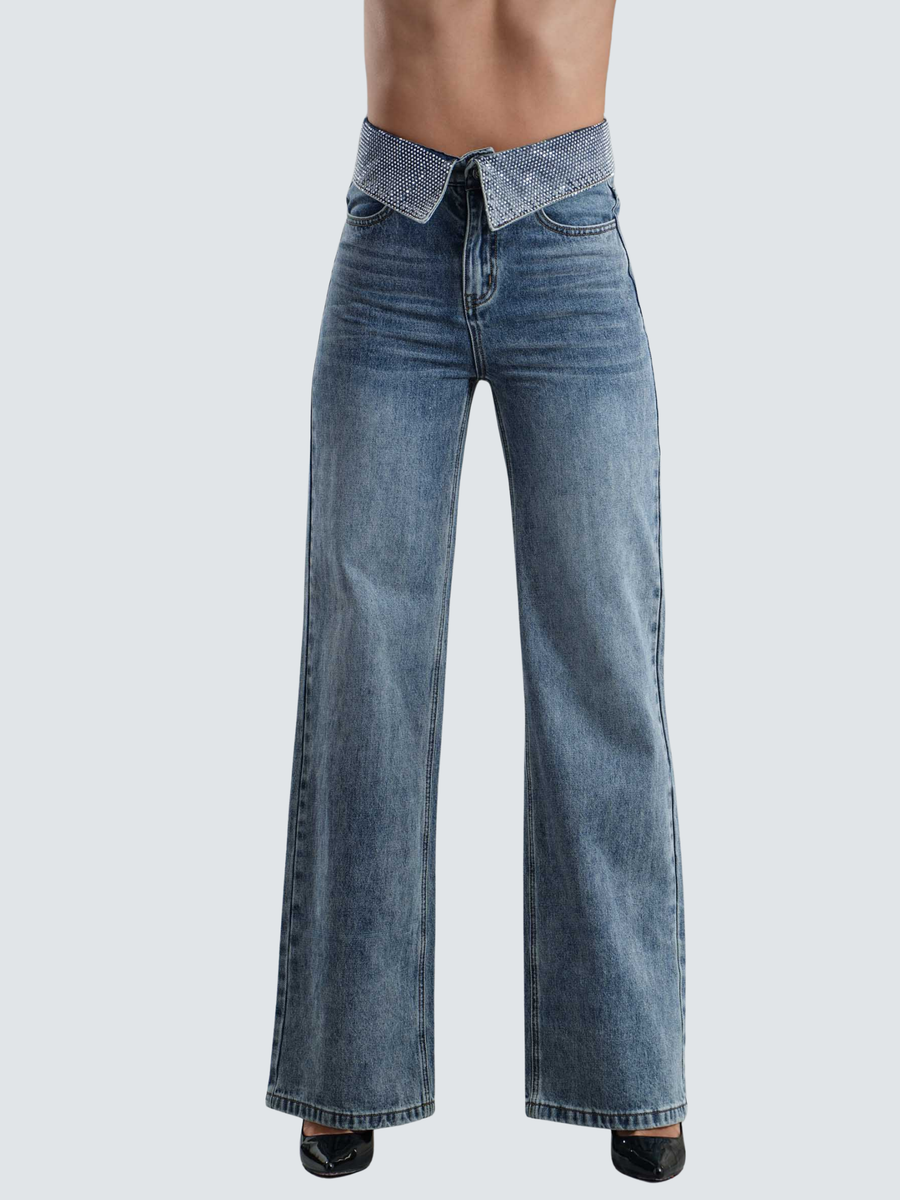 Jeans "Ori" TwentyFourhaitch grigio e blu con microstrass ORI BLU TwentyFourhaitch 