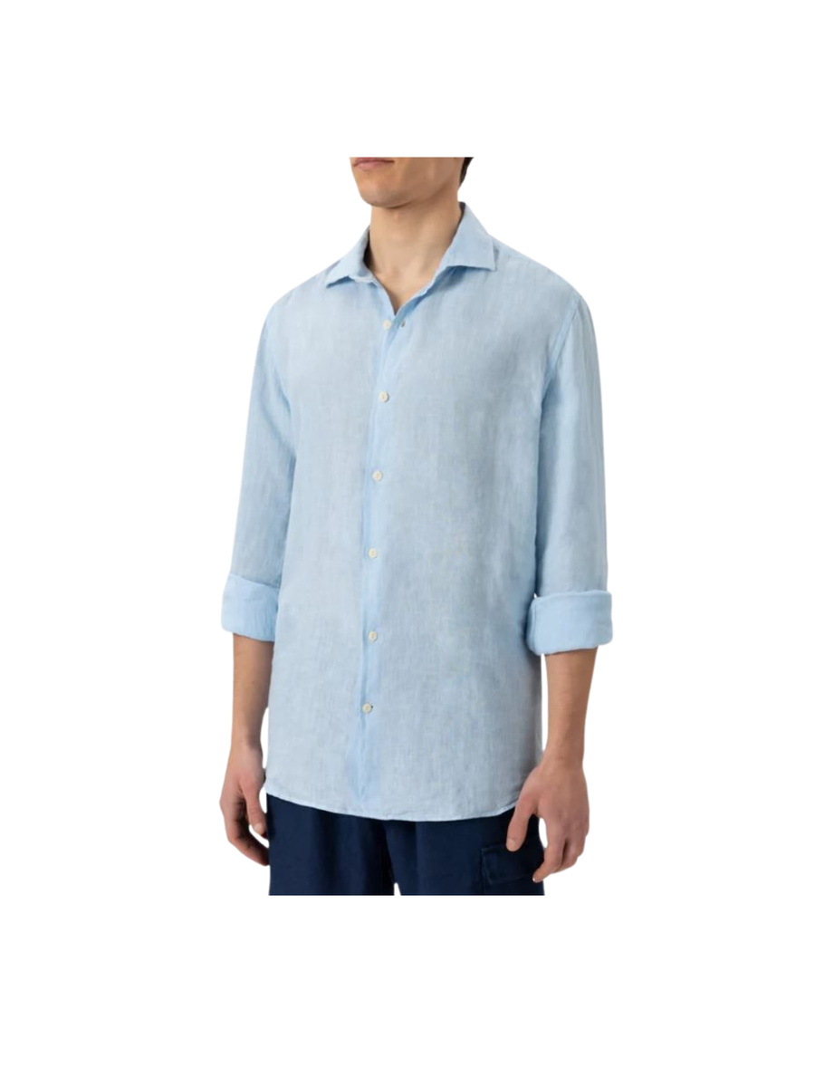 Camicia in lino Saint Barth azzurra pamplona PAMP001 00318H MC2 SAINT BARTH 