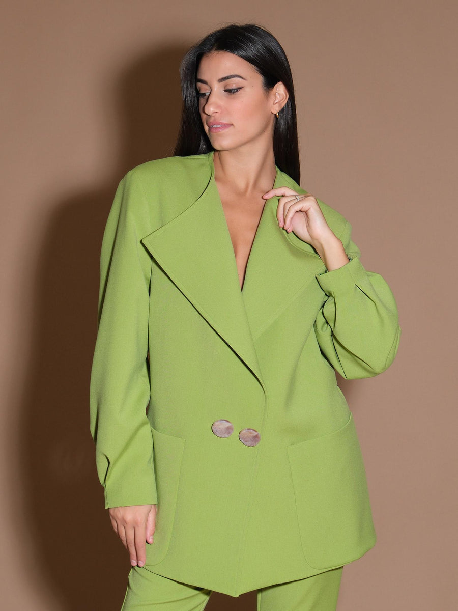 Giacca Ductile doppiopetto verde mela SILGI533 MELA Silence Limited 