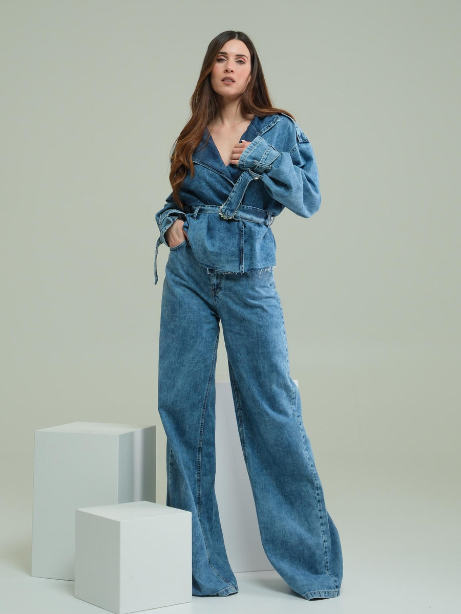 Giacca Silence Limited in denim con cintura gioiello SI05 UNI Silence Limited 