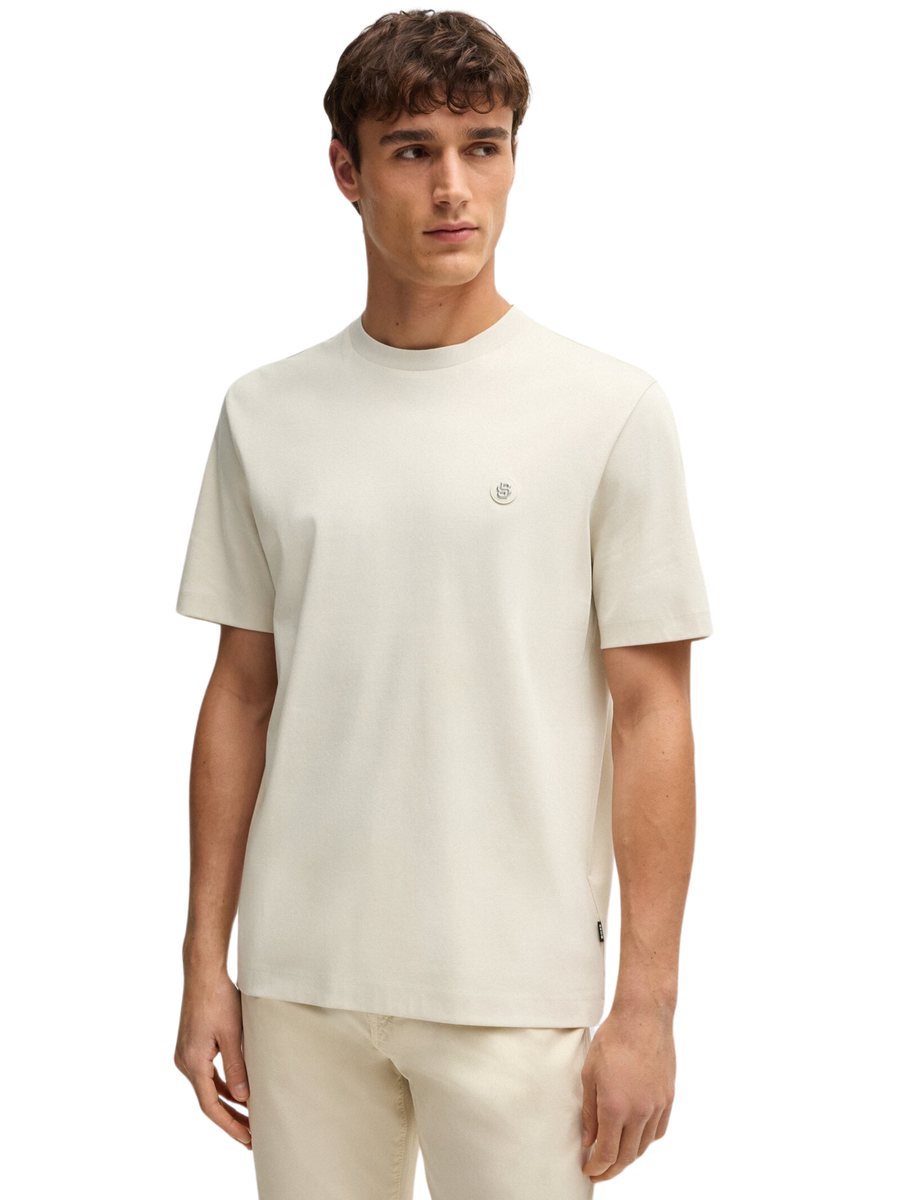 T-Shirt regular fit Boss bianca neutro con monogramma 50520298 100 Boss 