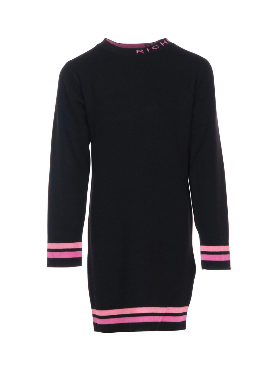 Abito a costine John Richmond nero con dettagli fucsia RGA25203VE BLACK John Richmond 