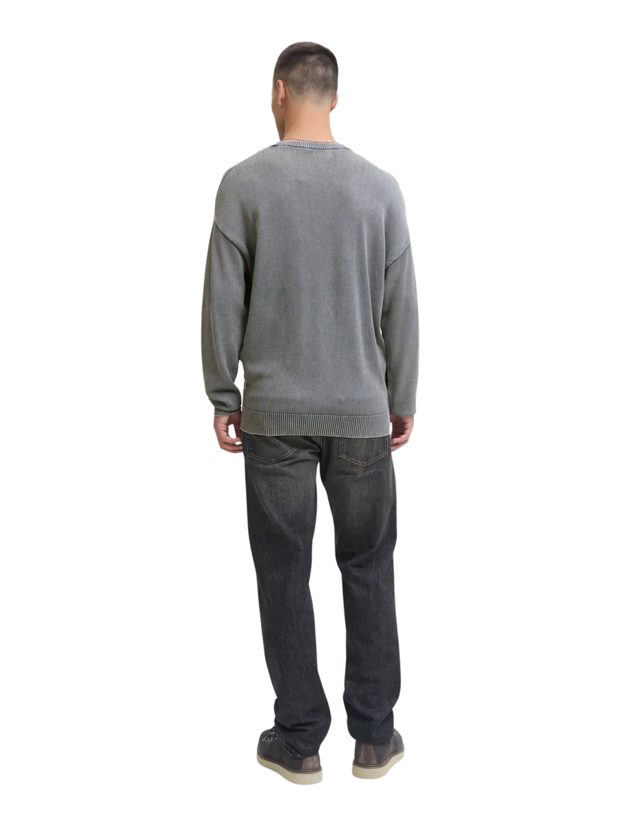 Maglioncino Jack & Jones grigio con inserti a costine 12278902 CASTLE Jack & Jones 