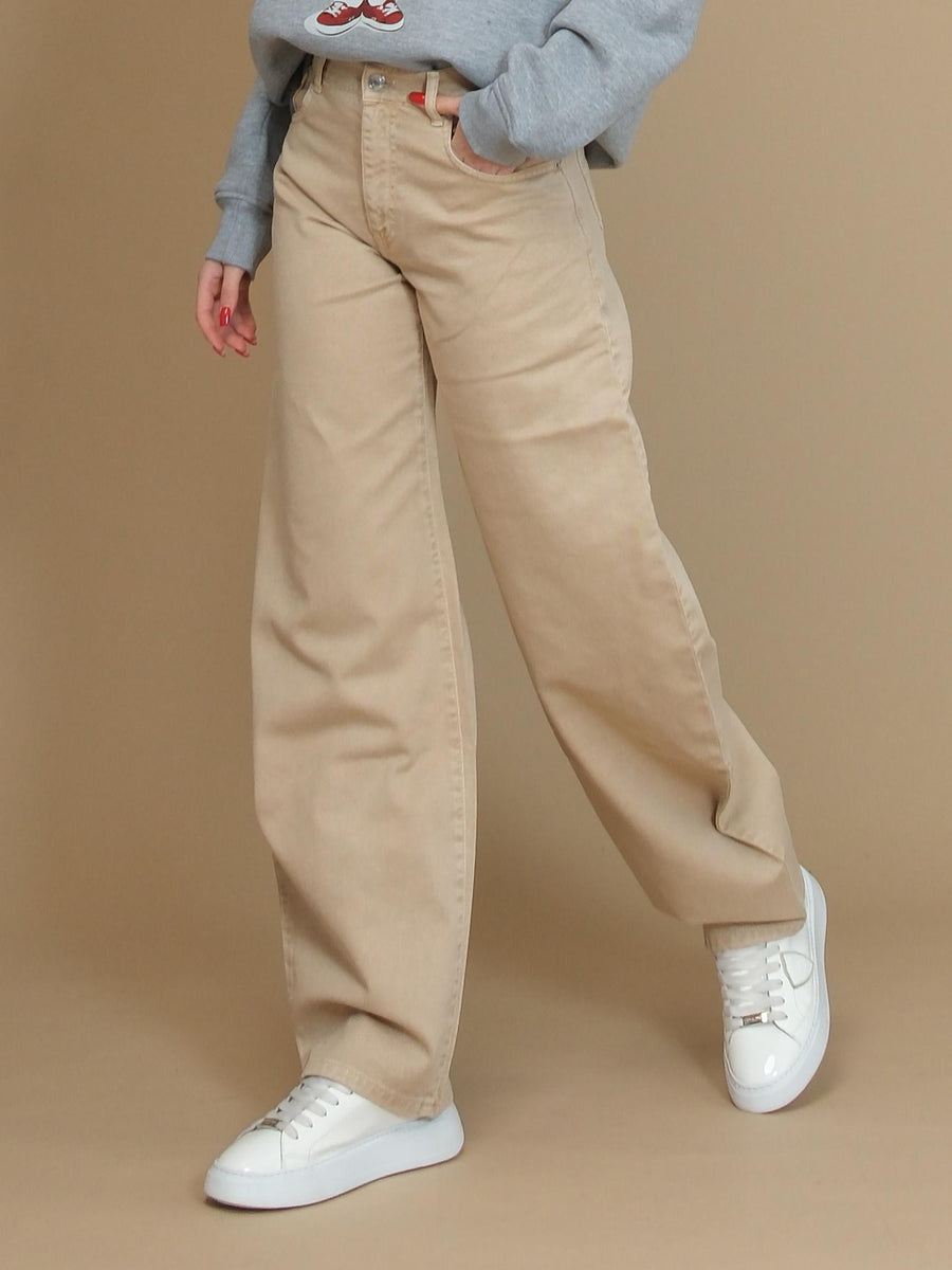 Jeans Vicolo beige a gamba larga DS0249 BEIGE Vicolo 