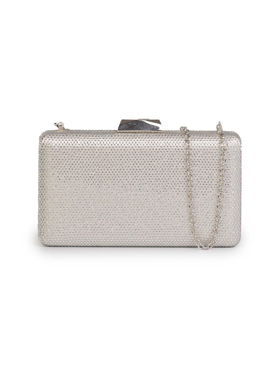 Clutch argento con strass ACV0012651003 BIA Rinascimento 