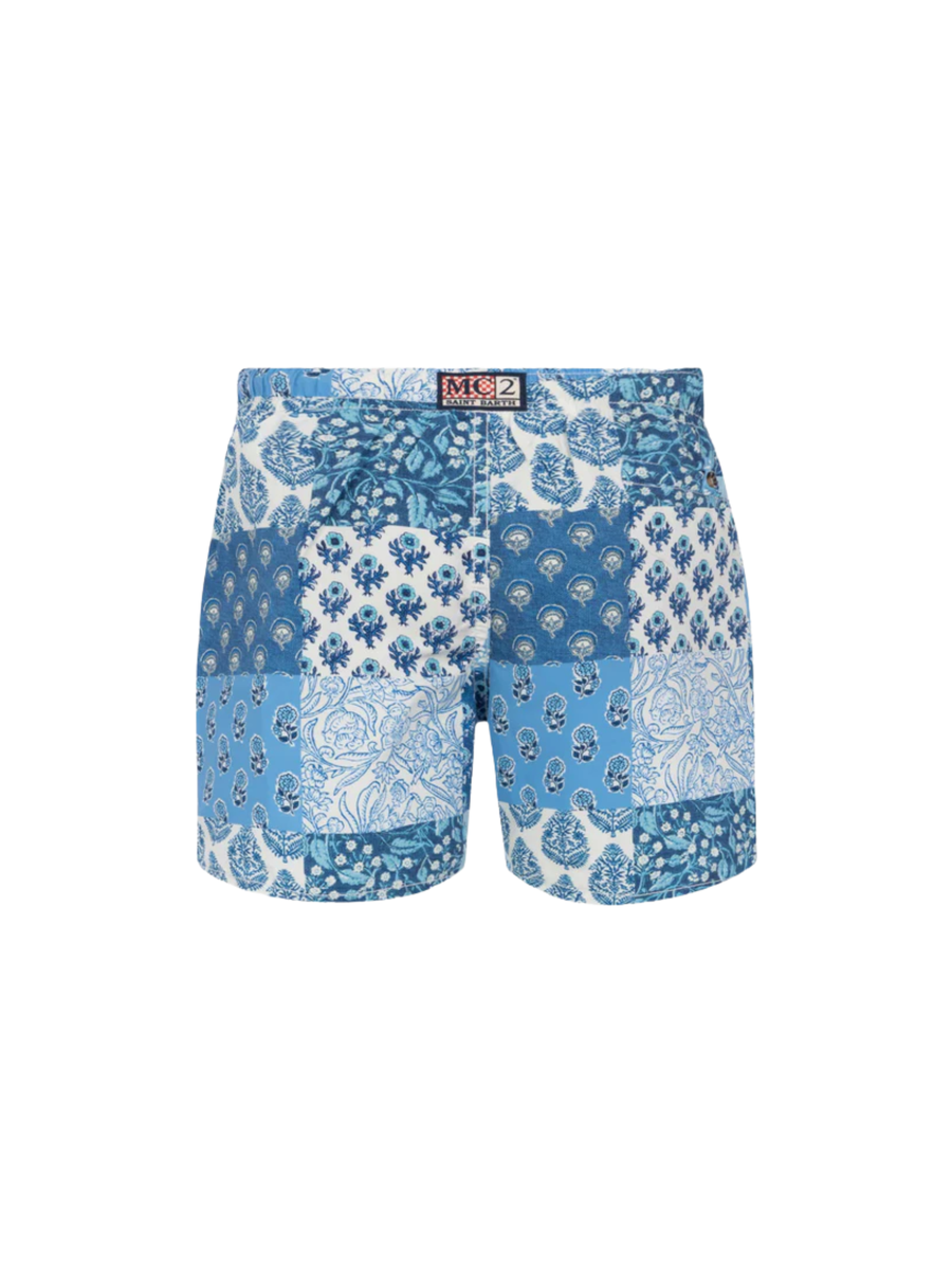 Costume "caprese" Saint Barth blu con stampa fiori CAP0003 01021H MC2 SAINT BARTH 