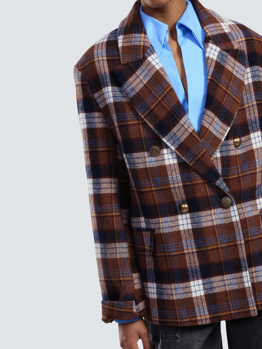 Blazer doppiopetto Dixie marrone a quadri J845Y009A UNI Dixie 