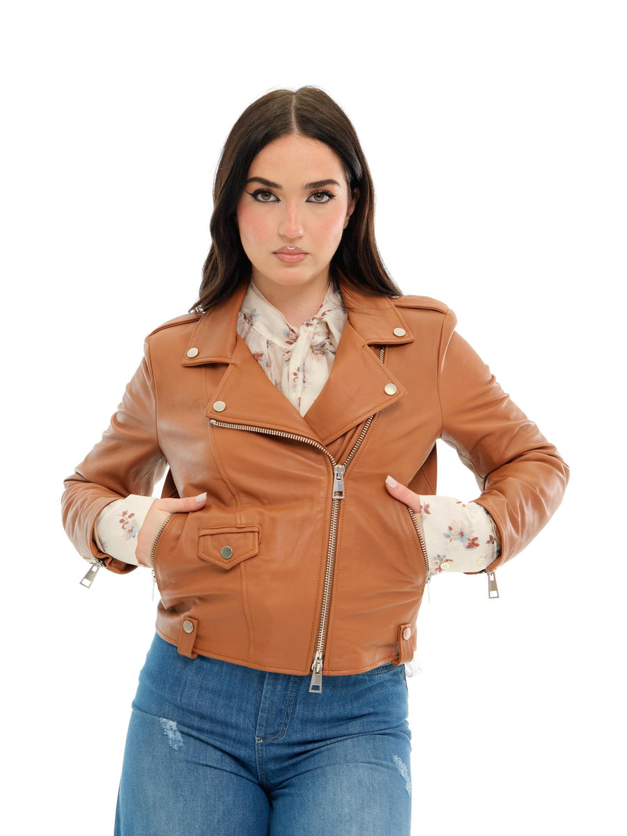 Giubbino "biker" Imperial marrone in pelle V3025820 TABACCO Imperial 
