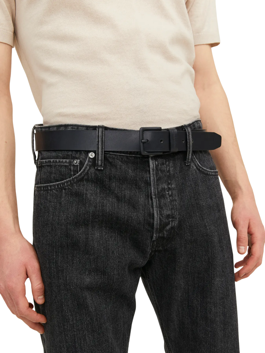 Cintura Jack & Jones nera con fibbia nera 12242687 Black Jack & Jones 
