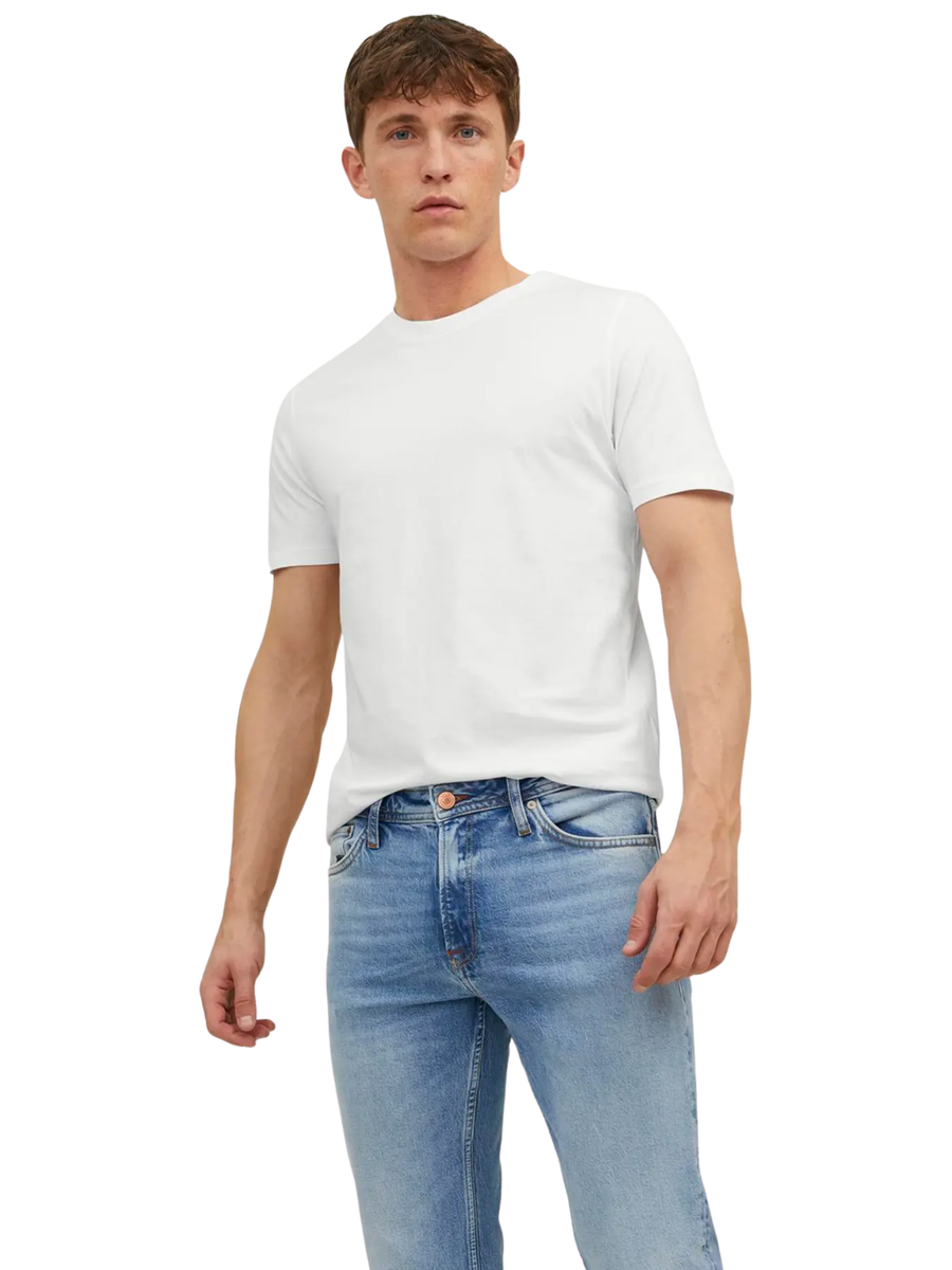 T-Shirt a mezze maniche Jack & Jones bianca 12156101 White SLIM Jack & Jones 
