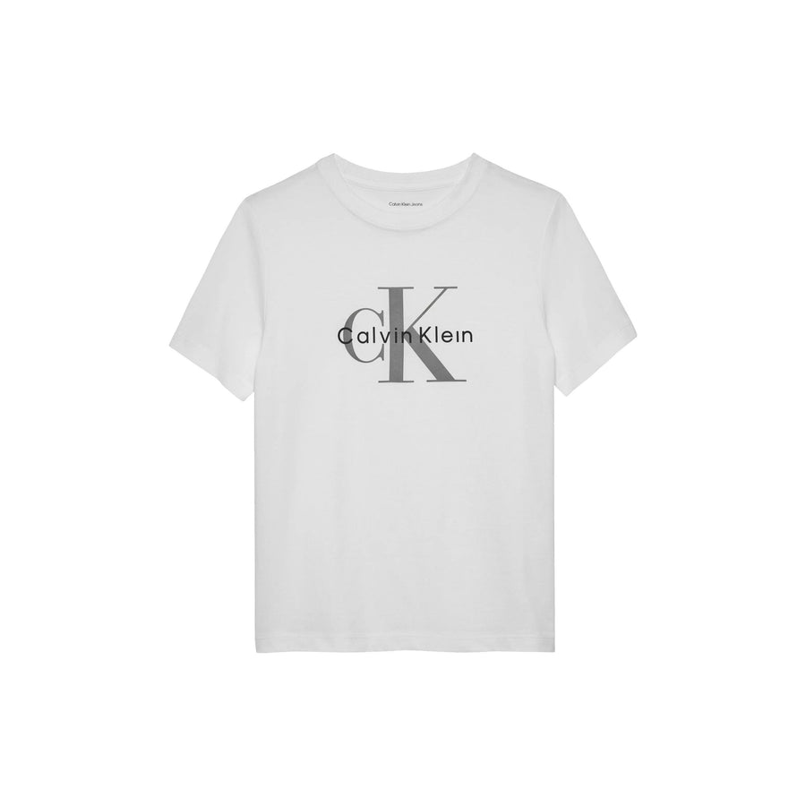 T-Shirt Calvin Klein bianca con logo lettering "CK" frontale IU0IU00715T YAF Calvin Klein 