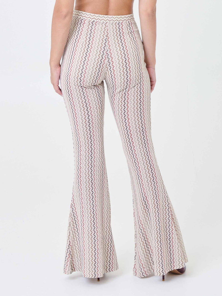 Pantalone a zampa Pho Firenze multicolor con motivo a zig zag 5424008 SPICES PHO FIRENZE 