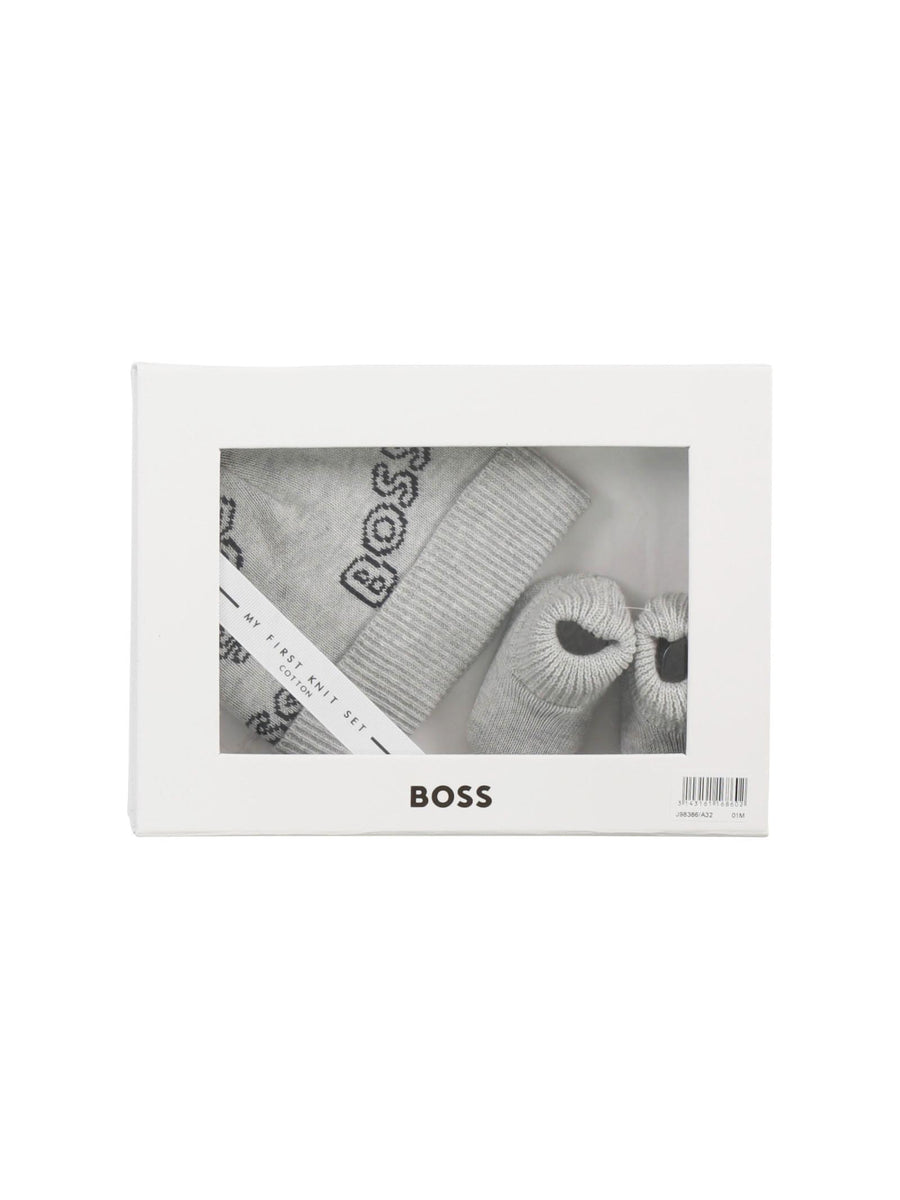 Set cappello e babbucce grigio chiaro J98386 GRI Boss 