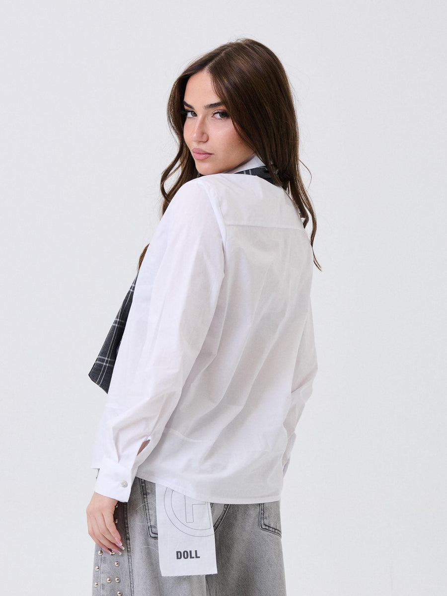 Camicia Armoire bianca con cravatta fantasia check 3120 BIANCO Armoire 