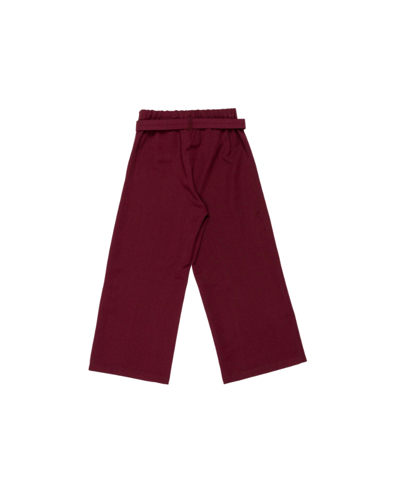 Pantalone Lulù Miss Grant bordeaux con cintura in coordinato LL3734 BORDEAUX Lulù by Miss Grant 