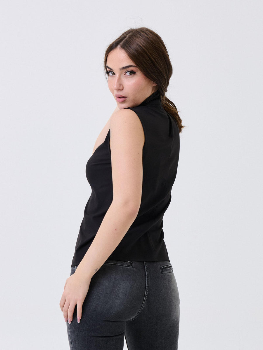 Top a portafoglio Silence Limited nero con drappeggio SLMA008 BLACK Silence Limited 