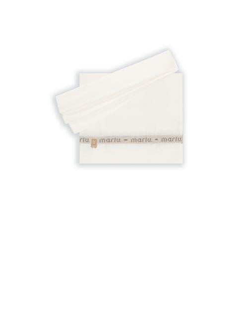 Set lenzuolino 3 pezzi bianco con banda e ricamo logo lettering IB52LE C2NBVU Marlù 