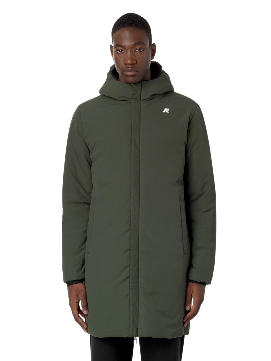 Giubbino "Jacob St Warm double" K-Way nero e verde K6128WW AH3 K-WAY 