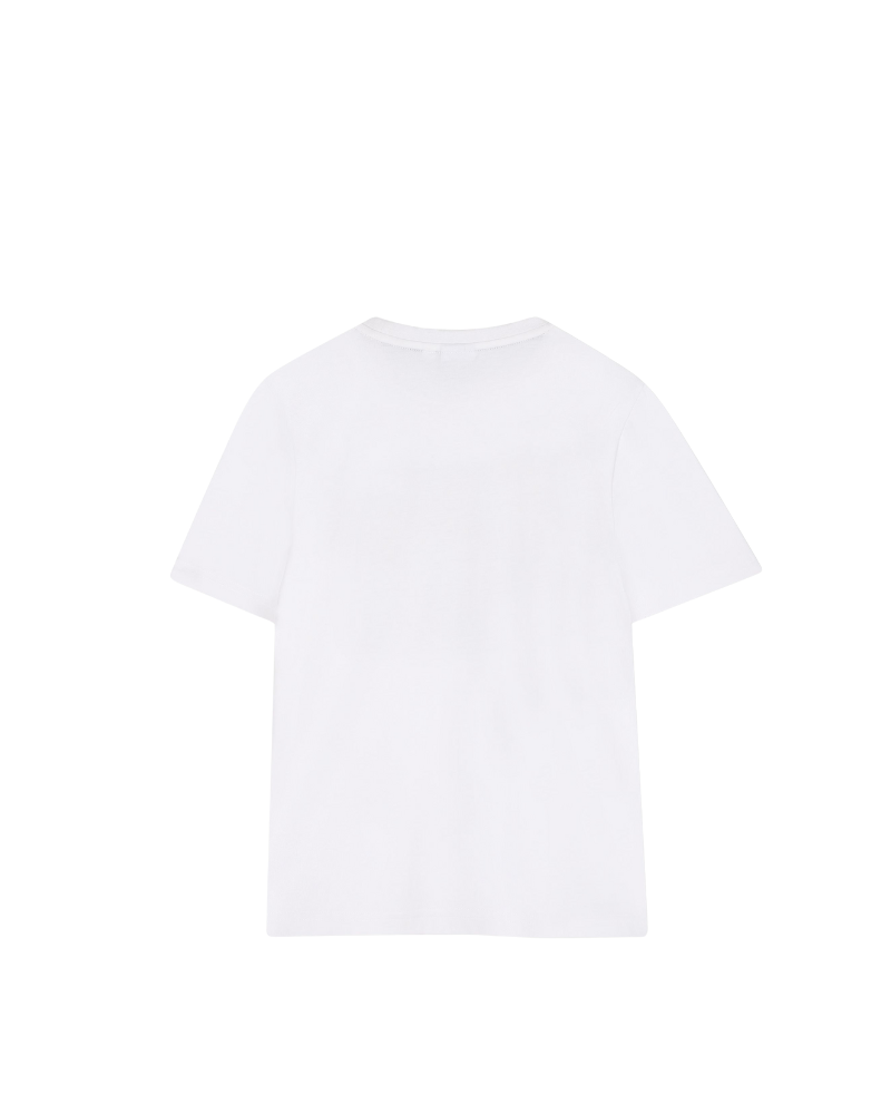 T-Shirt Boss bianca con stampa quadrata e logo frontale J52370 10P Boss 