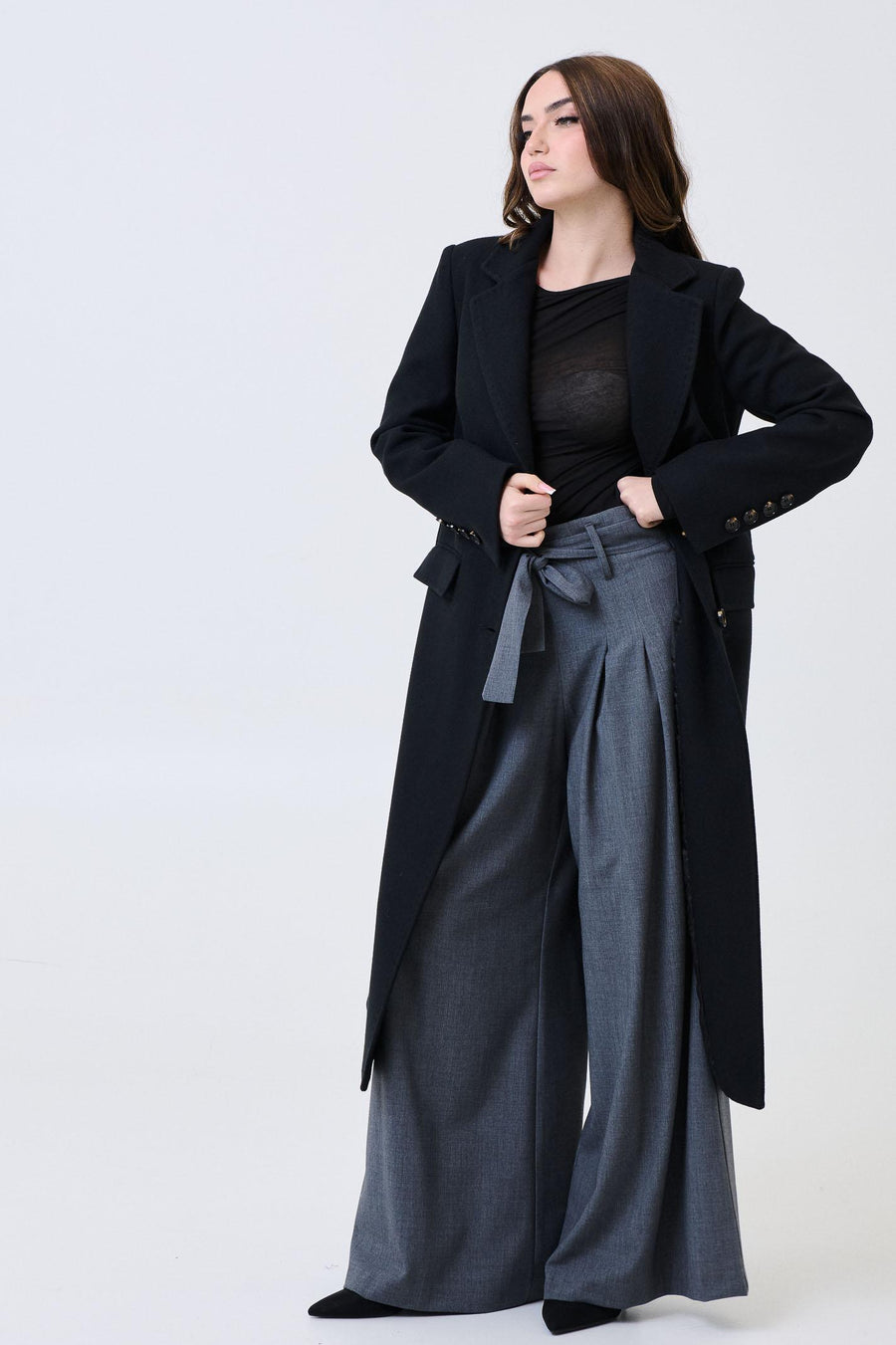 Cappotto lungo Armoire nero monopetto 71394 NERO Armoire 