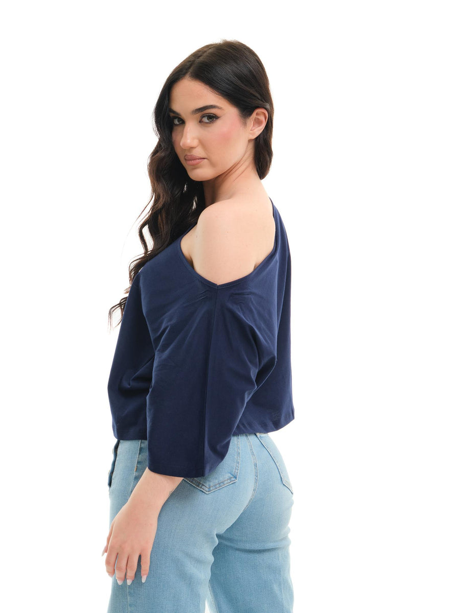 T-Shirt Cropped Vicolo blu UD0224 BLU Vicolo 