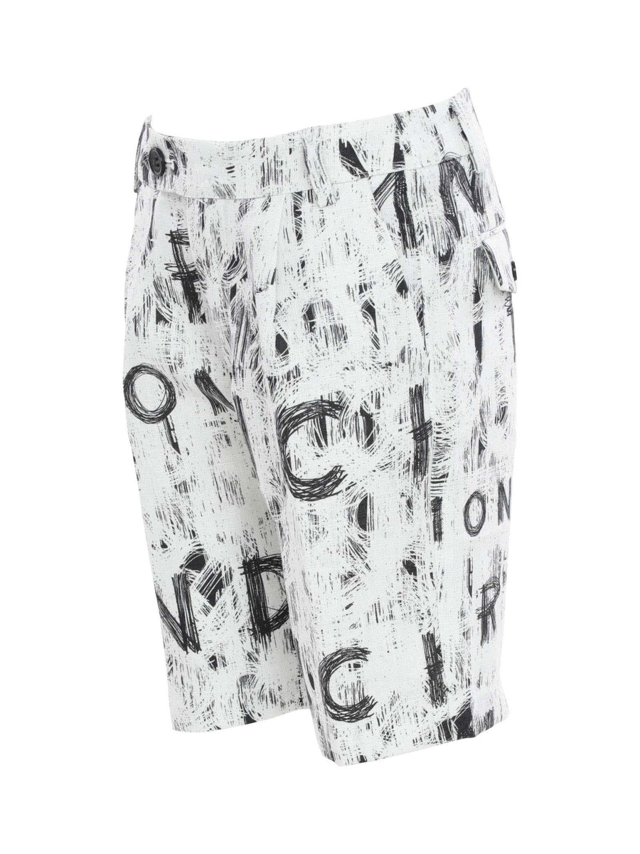Bermuda bianchi con fantasia graffiti nera all over RBP24168BE WHT/BLK John Richmond 