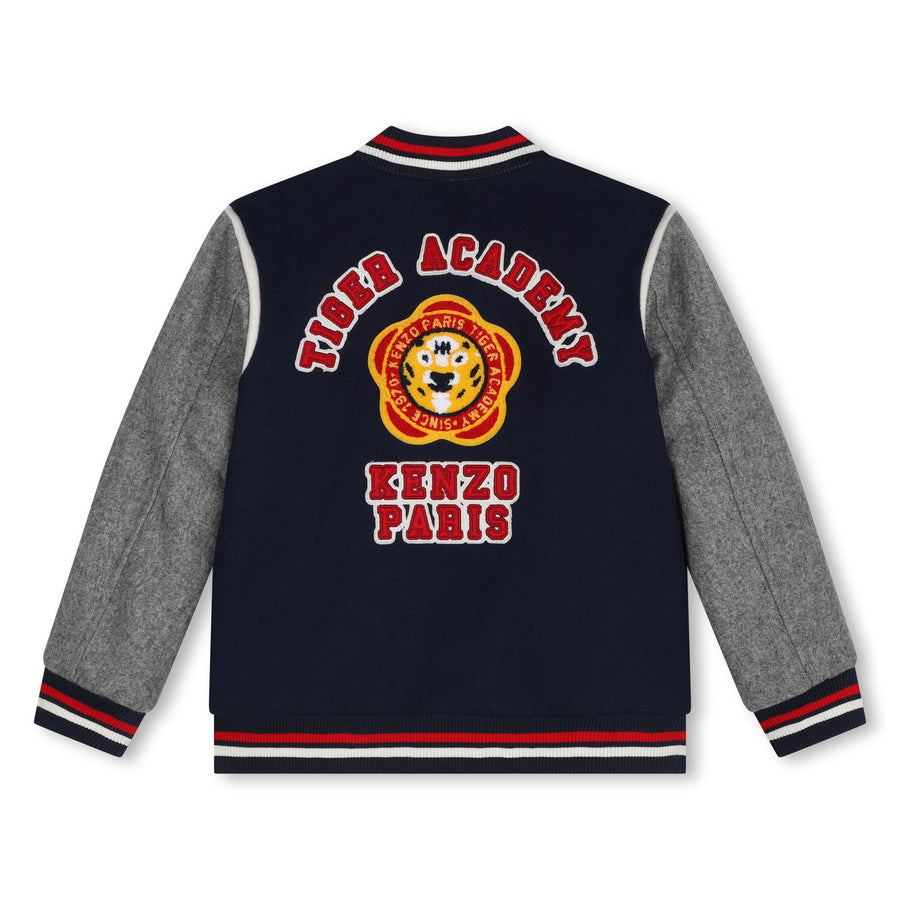 Giubbino kenzo college blu con dettagli rossi e grigi K60824 84A Kenzo 