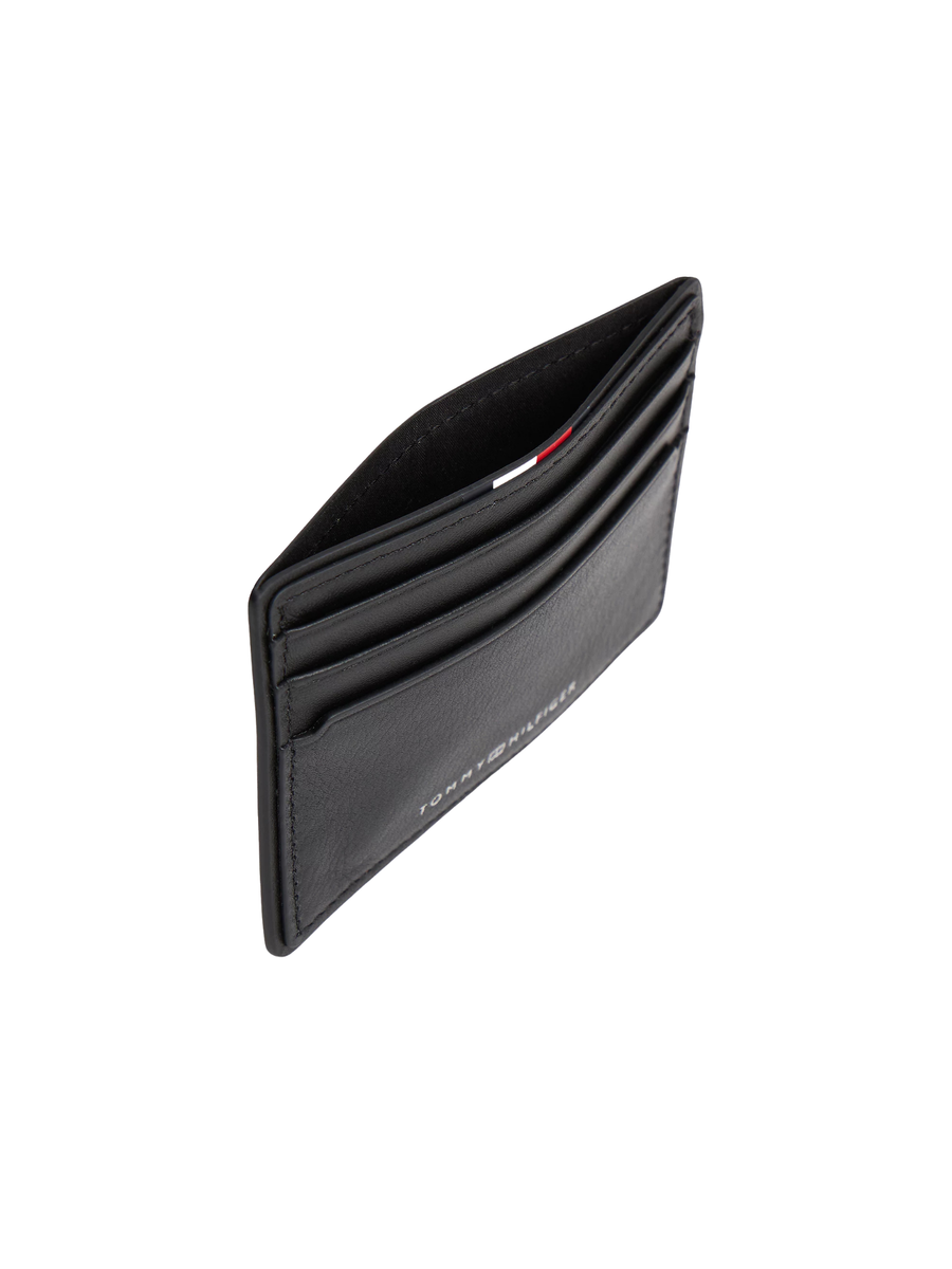 Porta carte di credito Corporate Tommy Hilfiger nero in pelle AM0AM13738 BDS Tommy Hilfiger 