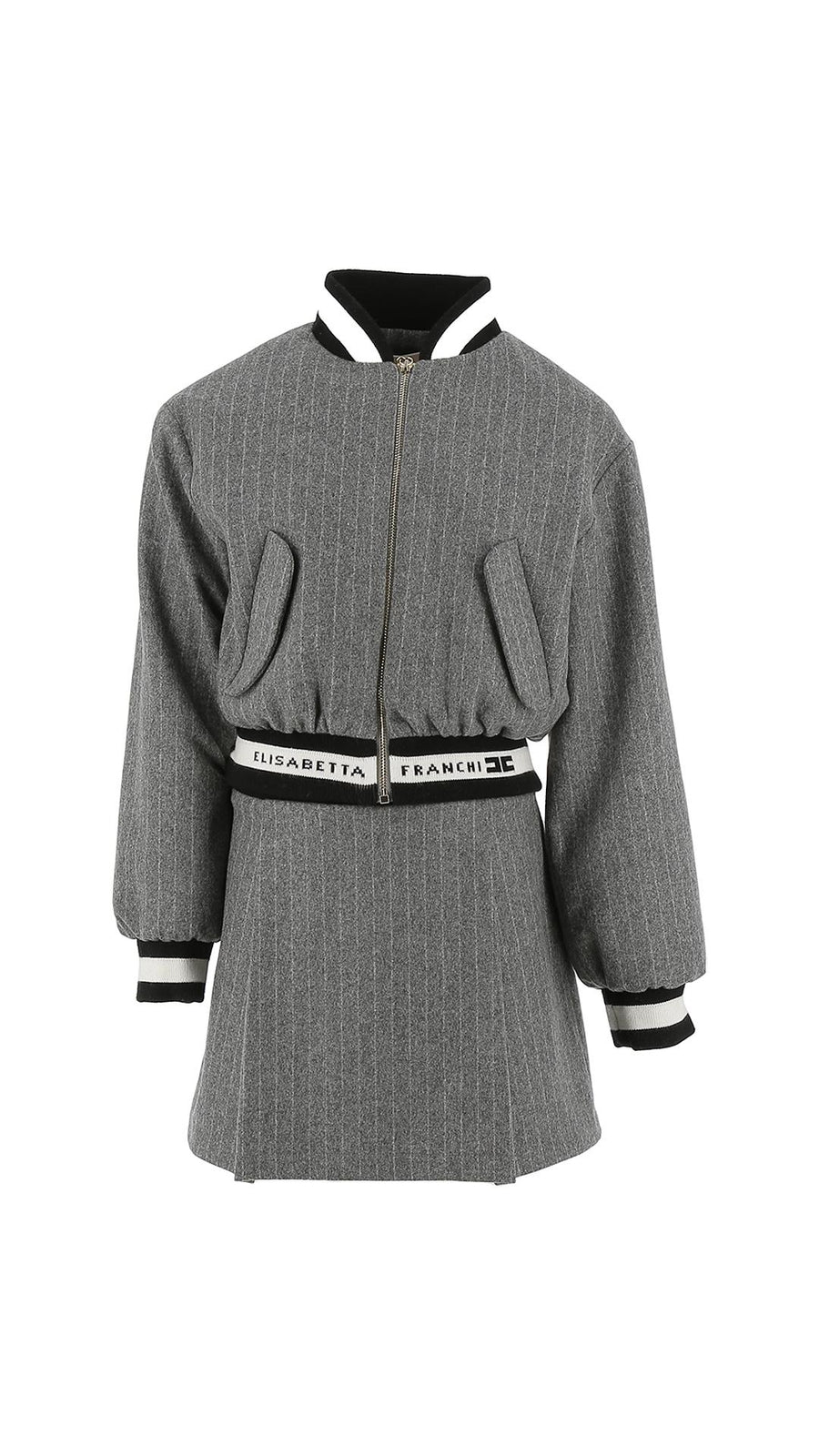 Giubbino Elisabetta Franchi profili elasticizzati nero bianco EFCM012 D509 Elisabetta Franchi 