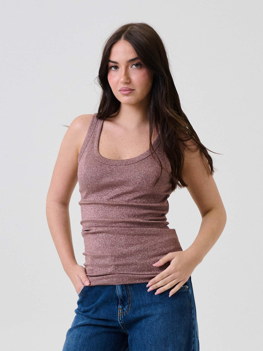 Canotta Vicolo cioccolato con scollo rotondo UF0055 CIOCCO Vicolo 