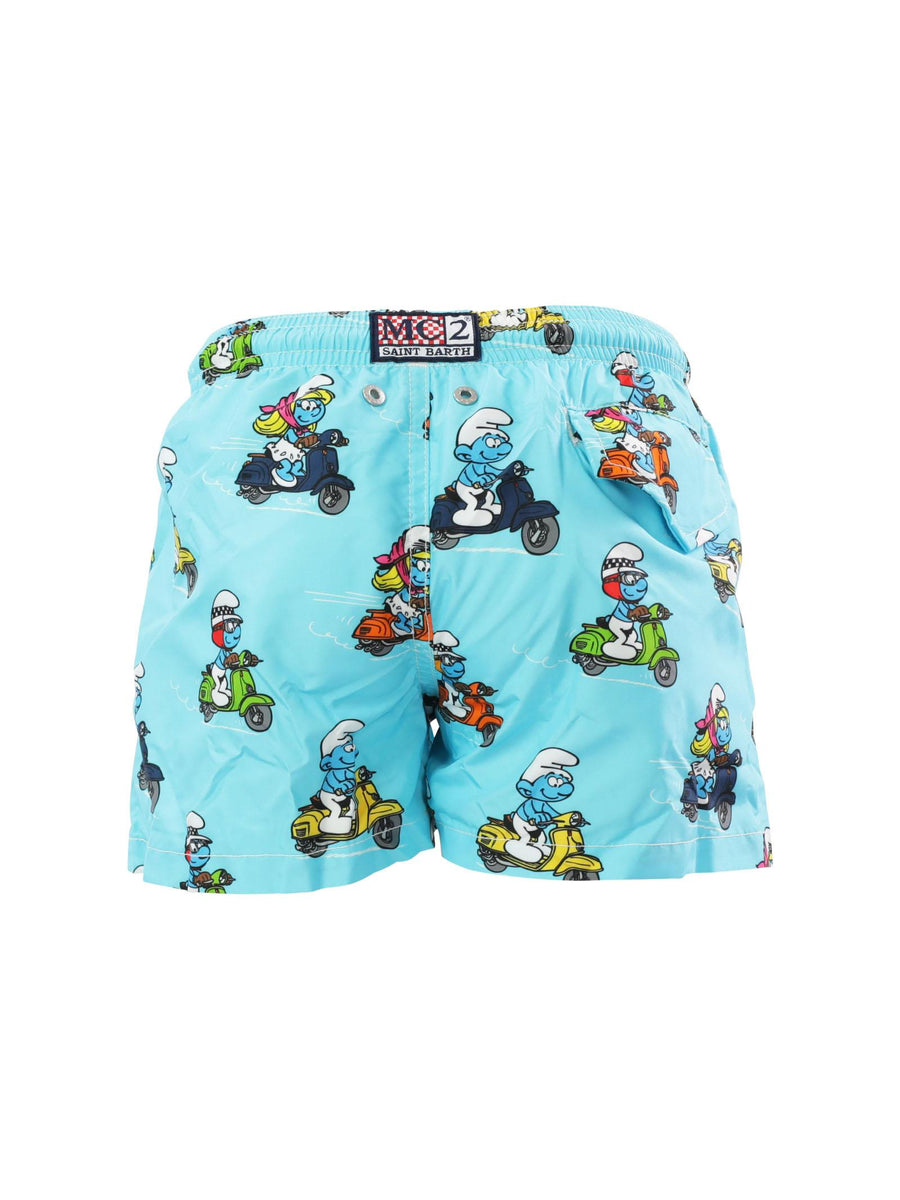 Costume bermuda stampa Puffi JEA0004 05320D MC2 SAINT BARTH 