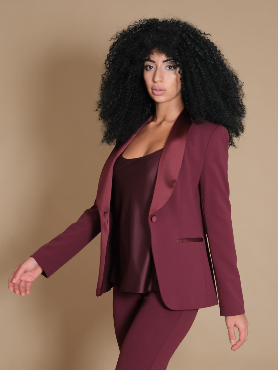 Giacca Imperial marsala smoking rever in raso JAQ0IAW MARSALA Imperial 