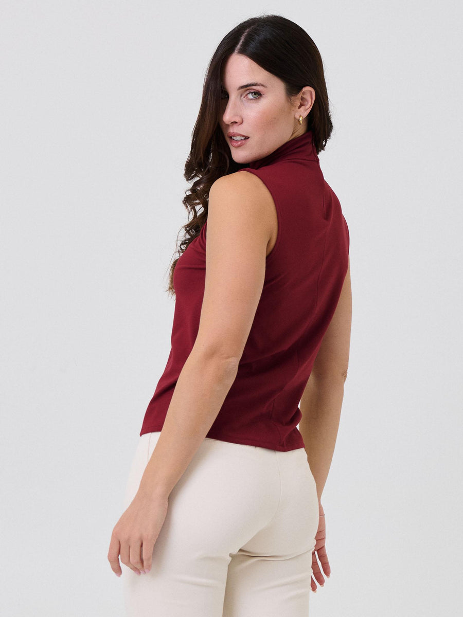 Top a portafoglio Silence Limited bordeaux con drappeggio SLMA008 BORDEAUX Silence Limited 