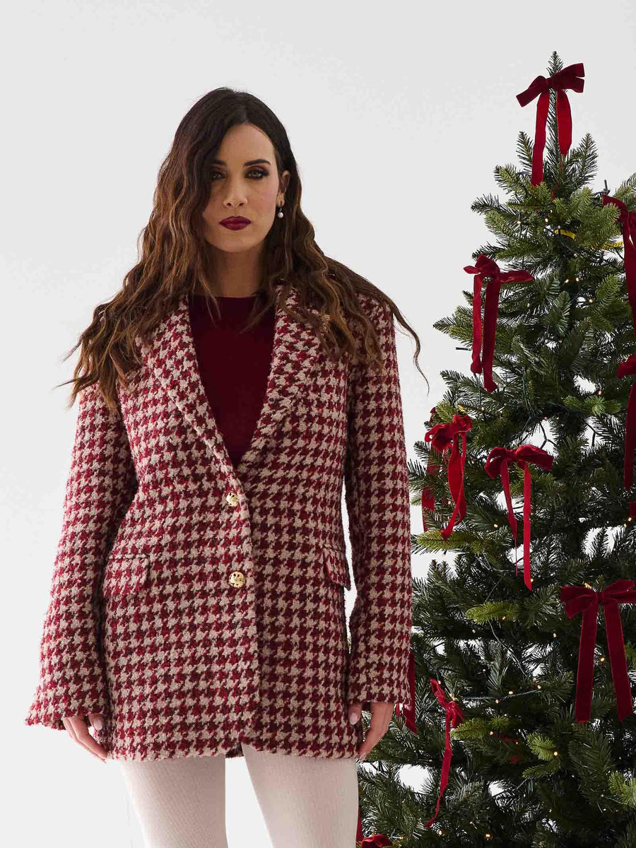 Giacca pied de poule Silence Limited rosso e beige GI5328 RED/SAND Silence Limited 