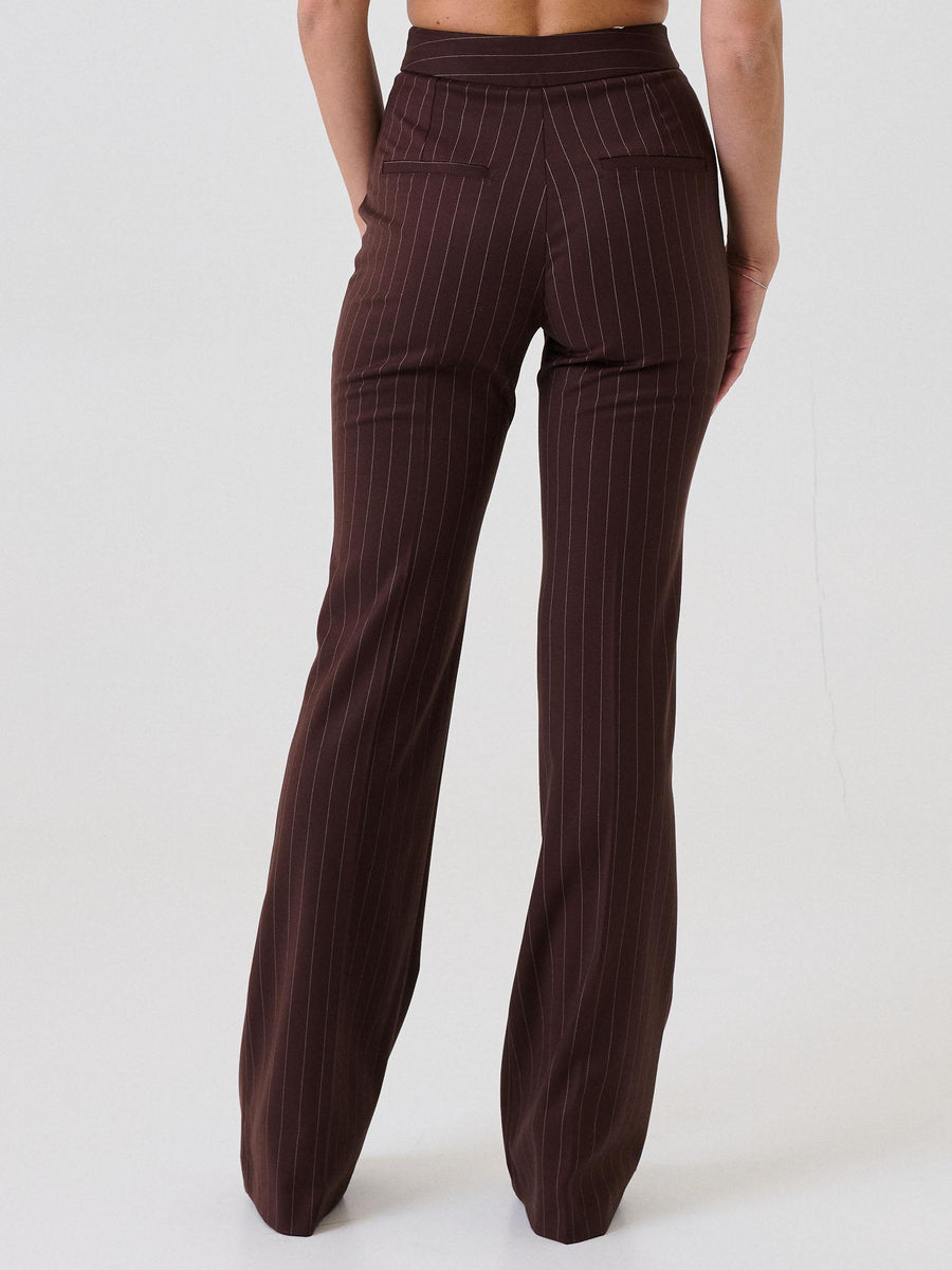 Pantalone flare Silence Limited marrone a righe NP2003G BROWN Silence Limited 