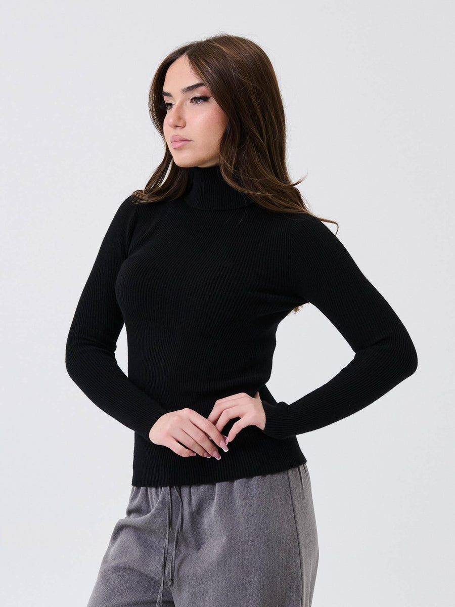 Maglione a collo alto Armoire nero a costine 683 NERO Armoire 