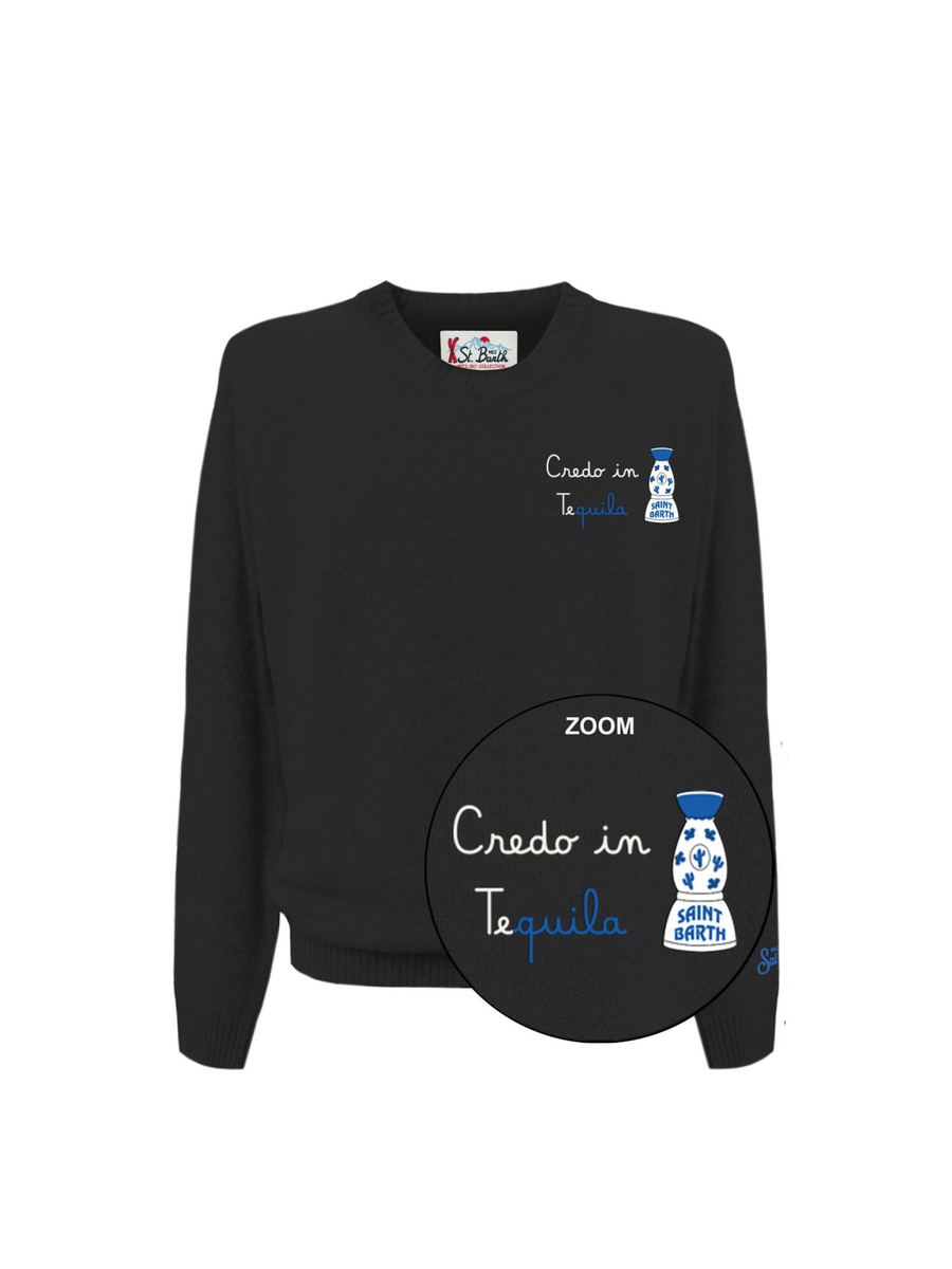 Maglione "11" Saint Barth blu con scritta "Credo in Tequila" HER0024 03471I MC2 SAINT BARTH 
