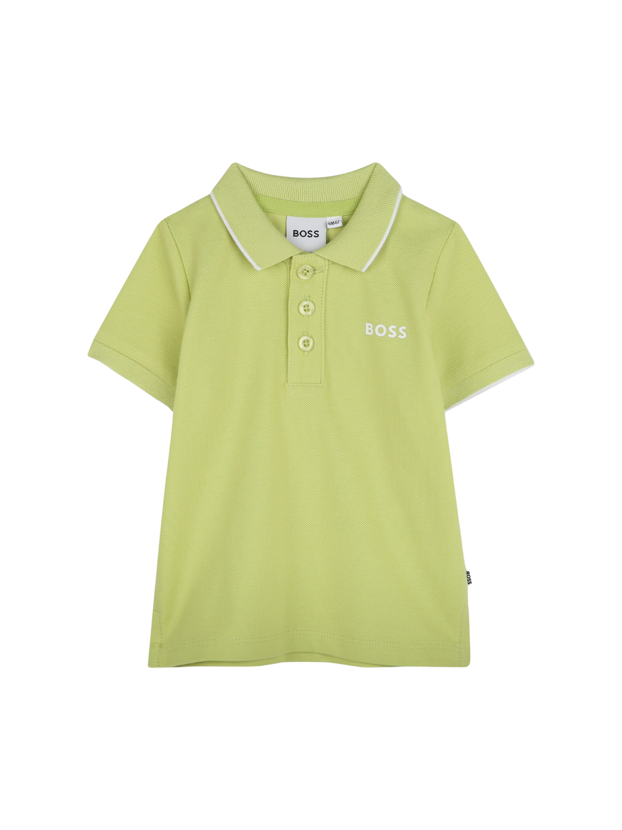 Polo Boss verde con stampa logo sul petto J52094 607 Boss 