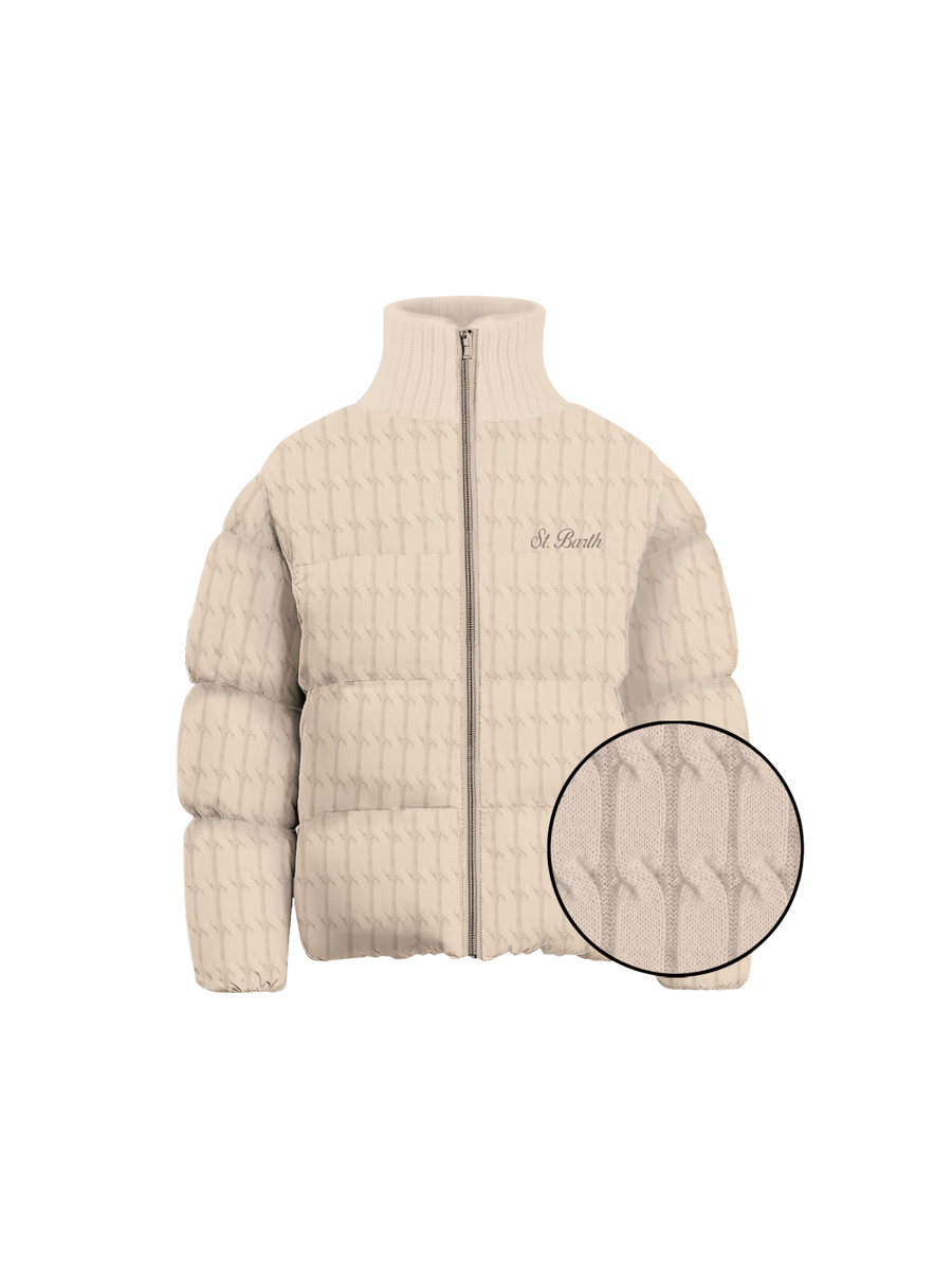 Giubbino con collo a costine "11" Saint Barth beige MYA0001 00031I MC2 SAINT BARTH 