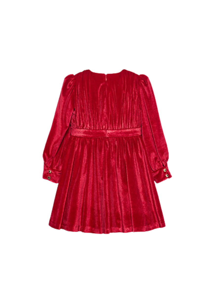 Abito in velluto Abel & Lula rosso con pieghe sul corpetto 5528 Rosso Abel & Lula 