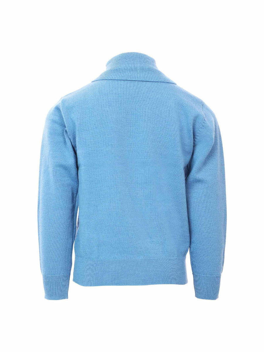 Maglioncino collo alto azzurro polvere TBA23013LU BLUESKY Trussardi 
