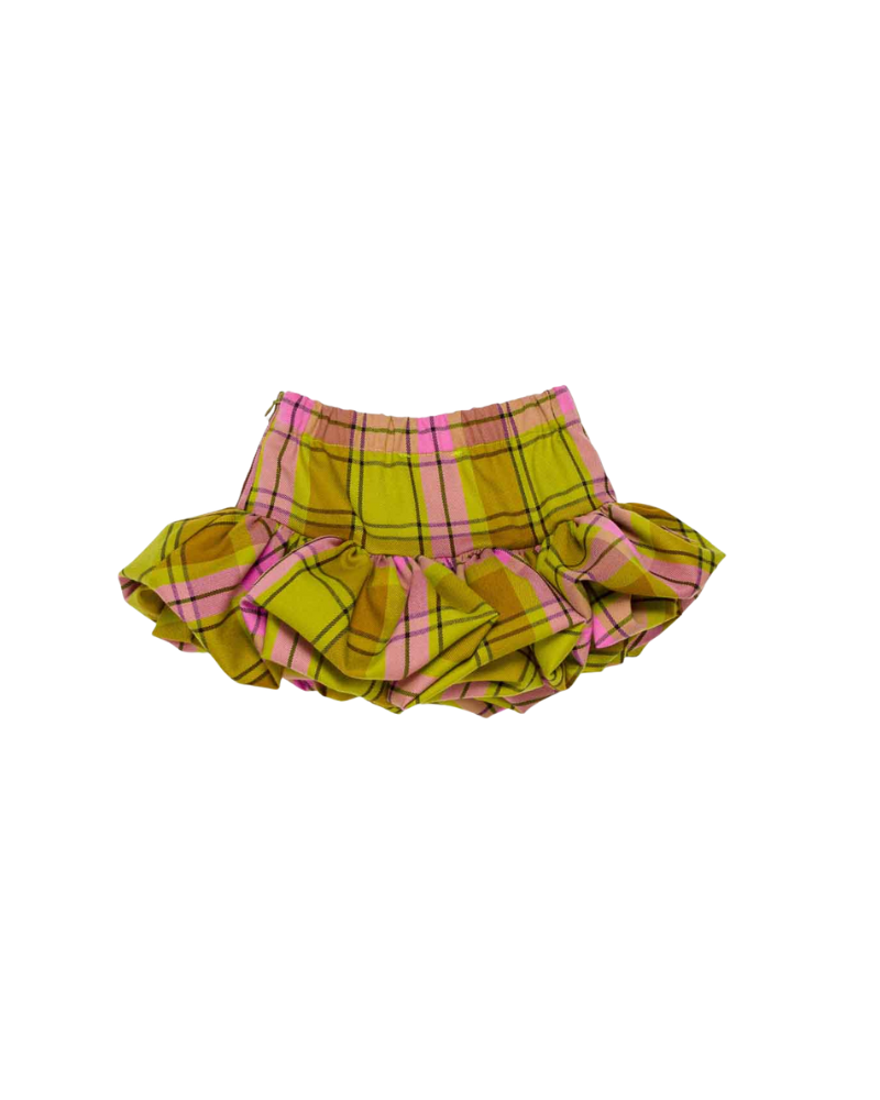 Gonna a balze Miss Grant verde e rosa con fantasia check MG1552 CHECK Miss Grant 