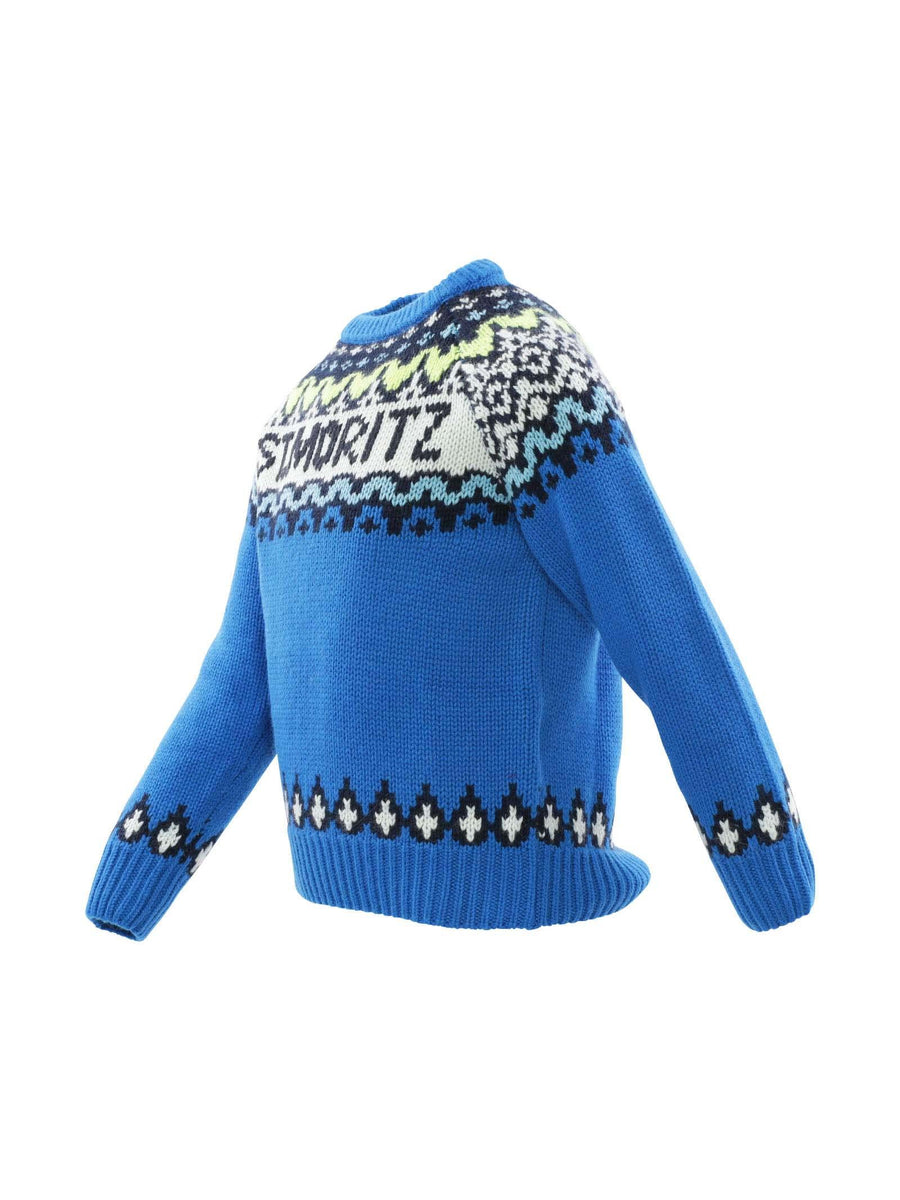 Maglioncino blu jacquard DOUGLAS 00136C MC2 SAINT BARTH 