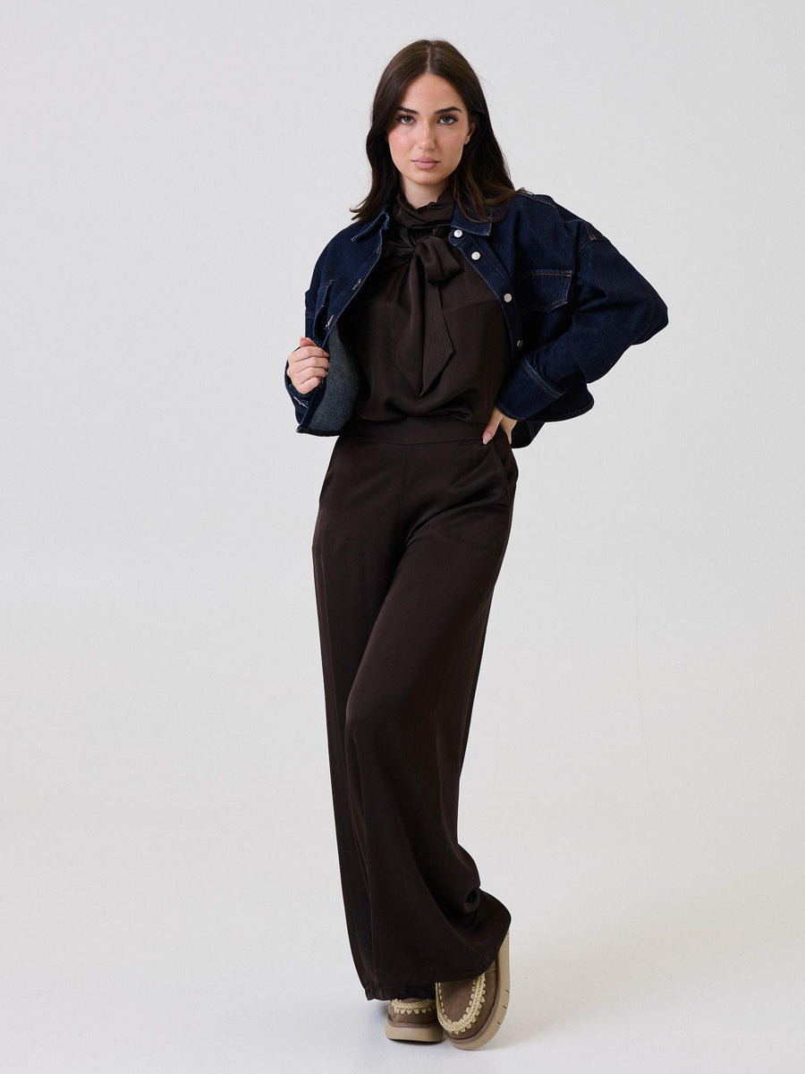 Top a collo alto Armoire marrone scuro con fusciacca F8718T05Q MOKA Armoire 