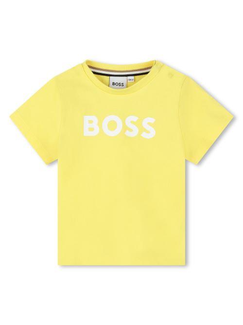 T-shirt logo gialla J50601 508 Boss 