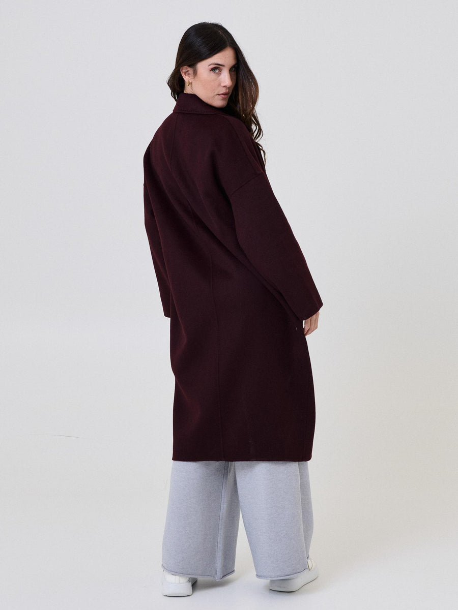 Cappotto lungo Vicolo bordeaux doppiopetto TF0003 FU42 Vicolo 